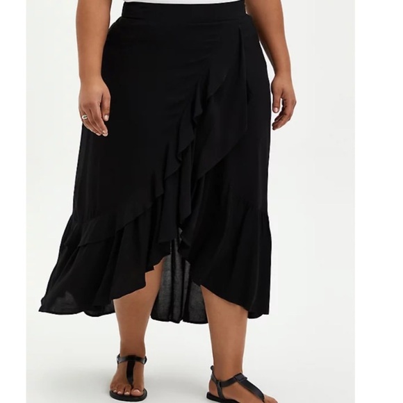 TORRID NWT MAXI CHALLIS HI-LOW SKIRT - Picture 4 of 6